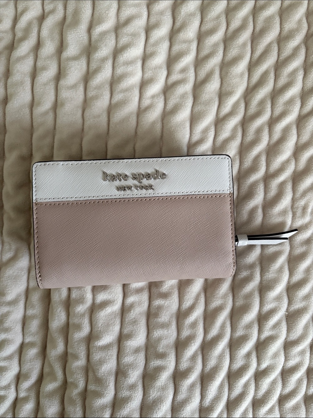 kate spade Two-Tone Cream & Pink Zip Wallet